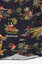Vintage Navy Blue Hilo Hattie Hawaiian Wrap Skirt (1980s)