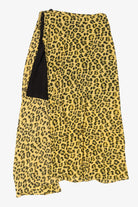Vintage Yellow Leopard Print Simon Chang Wrap Skirt (1990s)