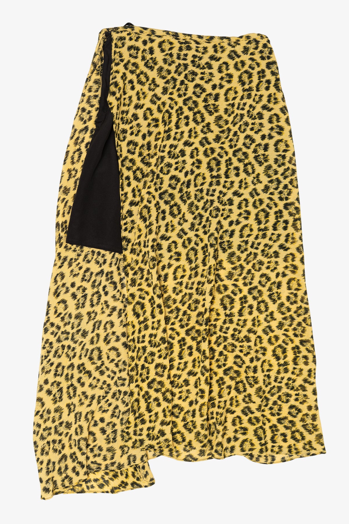 Vintage Yellow Leopard Print Simon Chang Wrap Skirt (1990s)