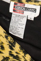 Vintage Yellow Leopard Print Simon Chang Wrap Skirt (1990s)