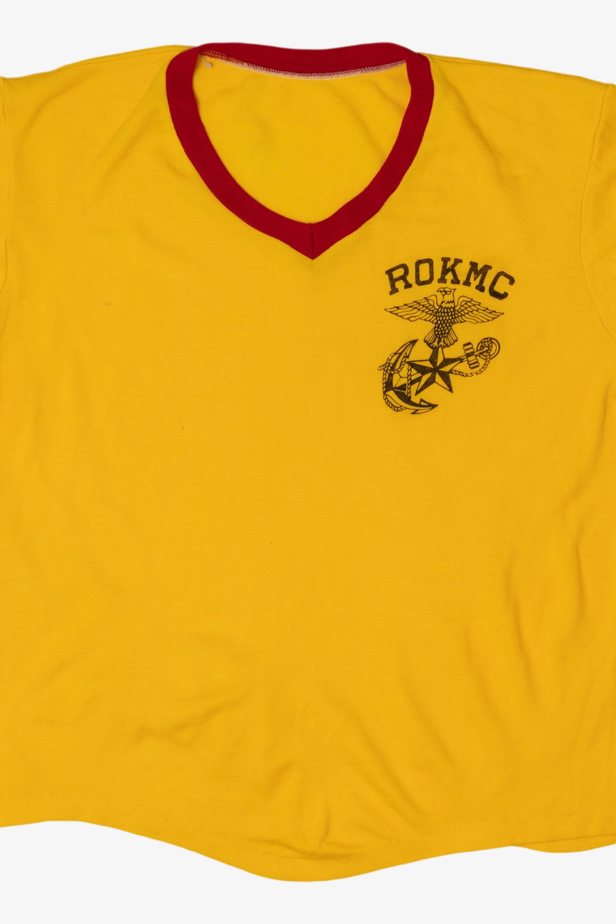 Vintage Yellow Republic Of Korea Marine Corp Ringer T-Shirt (1980s)