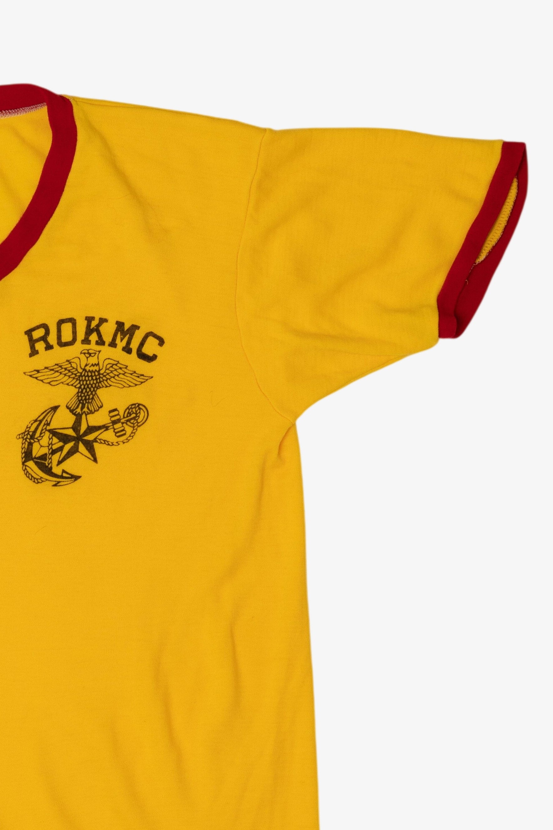 Vintage Yellow Republic Of Korea Marine Corp Ringer T-Shirt (1980s)