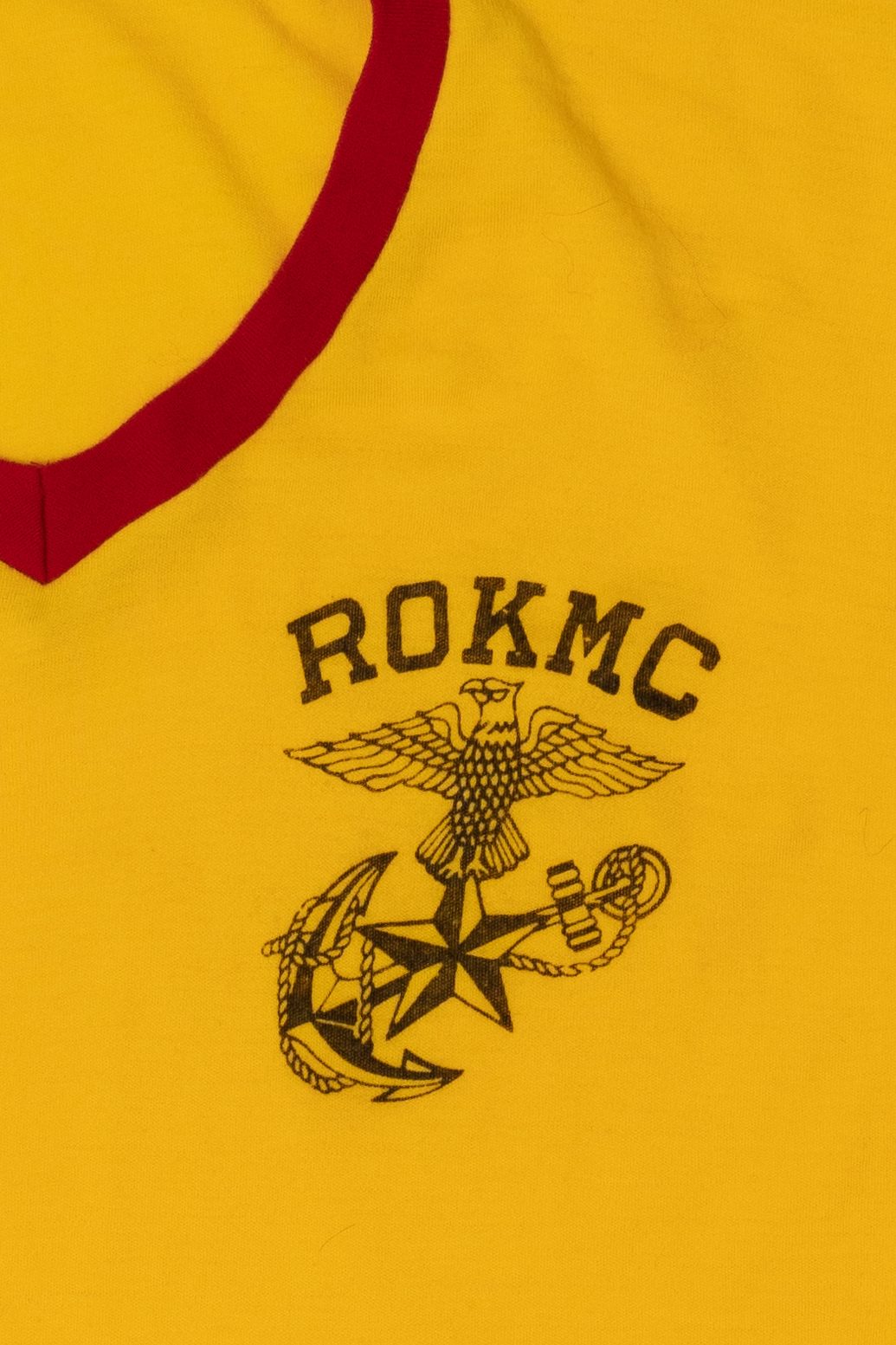 Vintage Yellow Republic Of Korea Marine Corp Ringer T-Shirt (1980s)