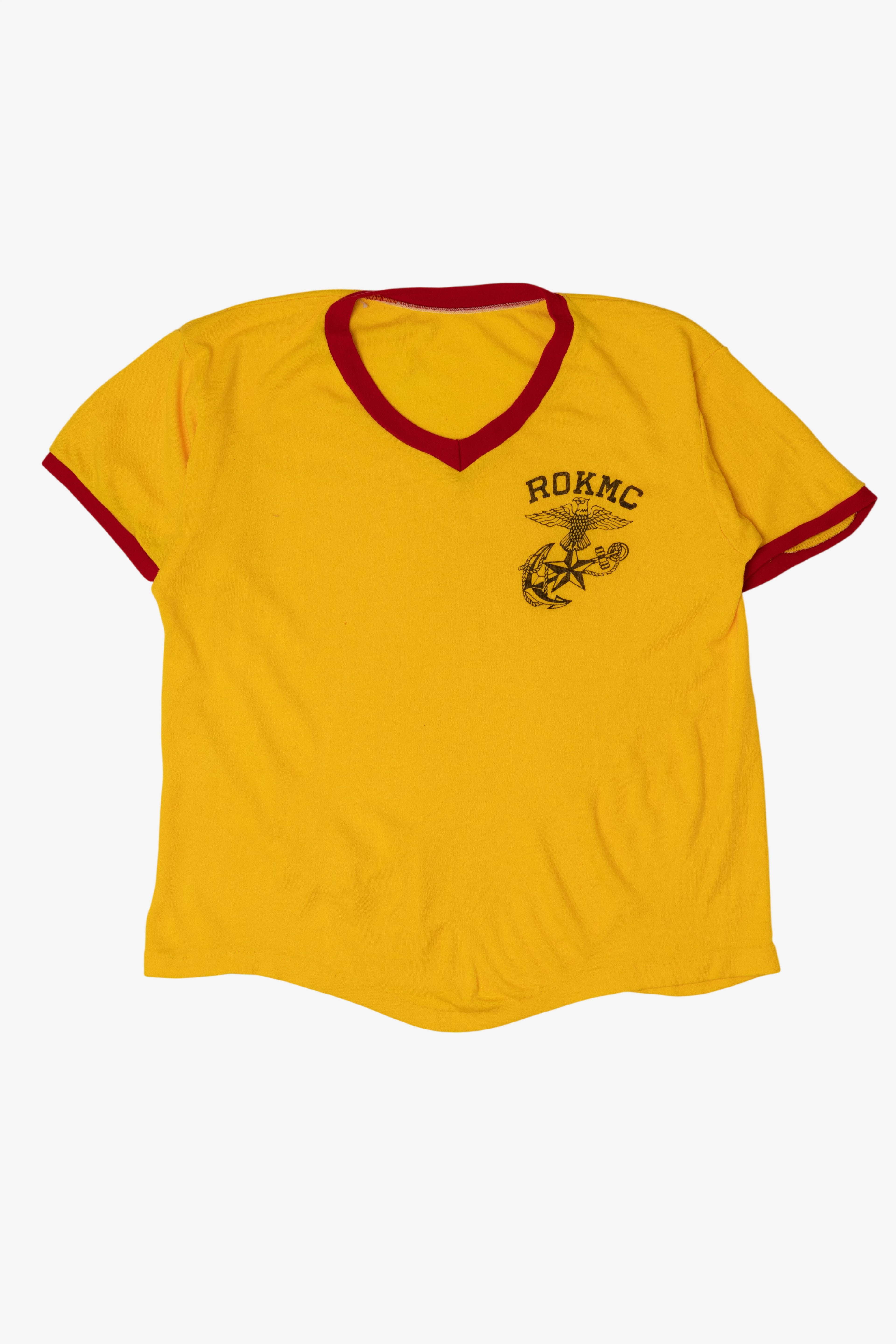 Vintage Yellow Republic Of Korea Marine Corp Ringer T-Shirt (1980s)