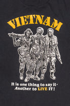 Vintage Vietnam Soldiers "Its One Thing To Say It" Black T-Shirt (1990s)