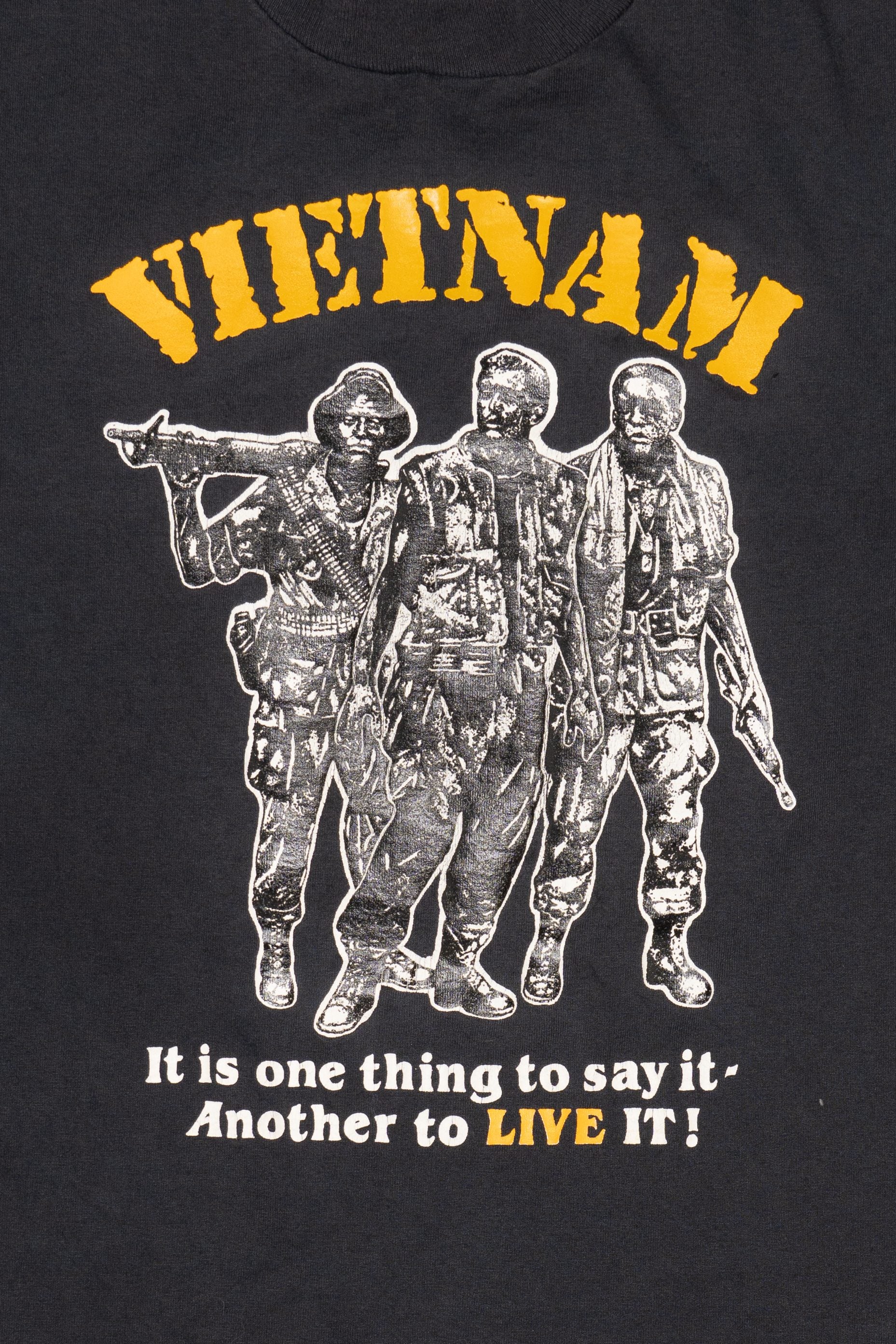 Vintage Vietnam Soldiers "Its One Thing To Say It" Black T-Shirt (1990s)
