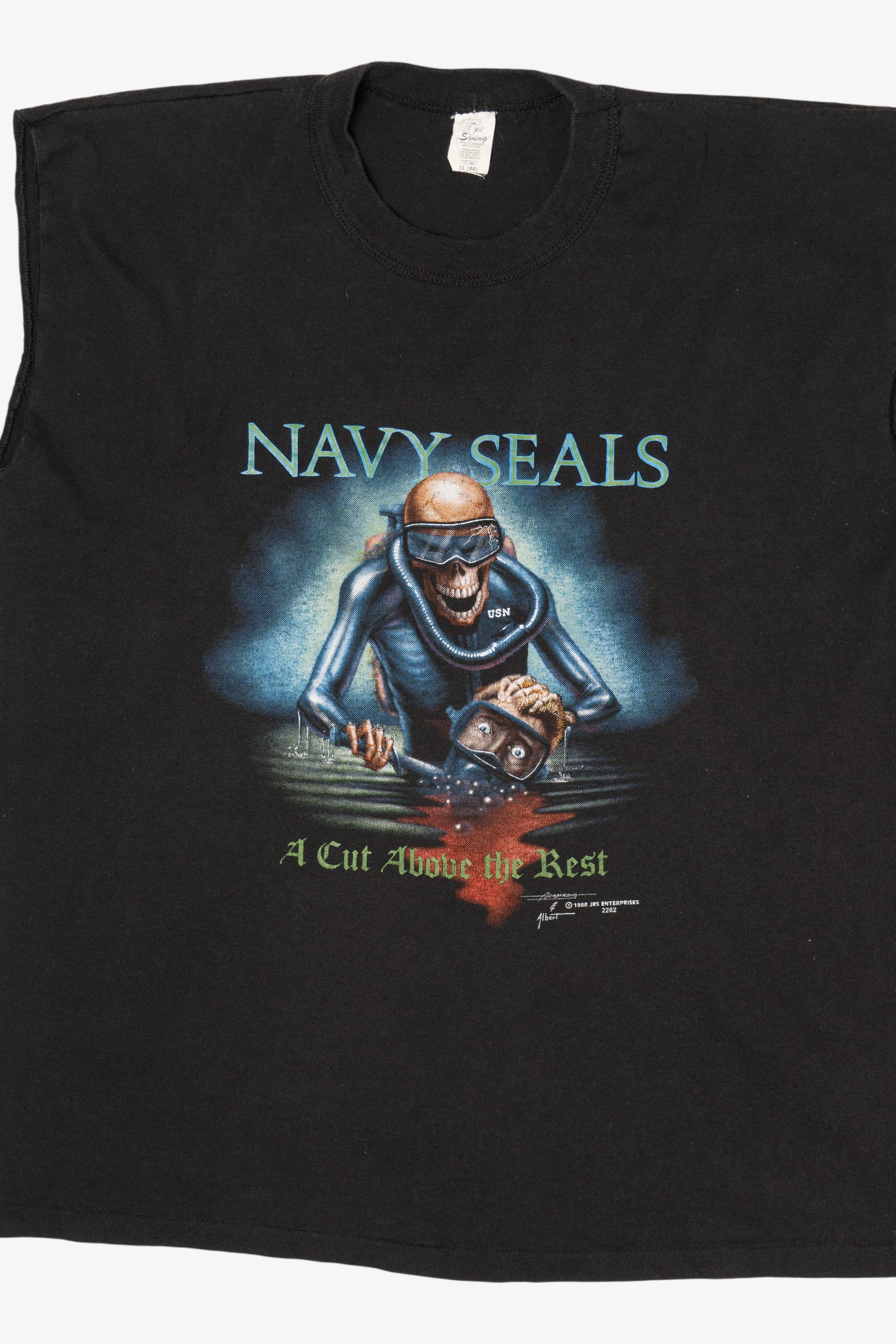 Vintage Navy Seals "A Cut Above The Rest" Skeleton T-Shirt (1980s)