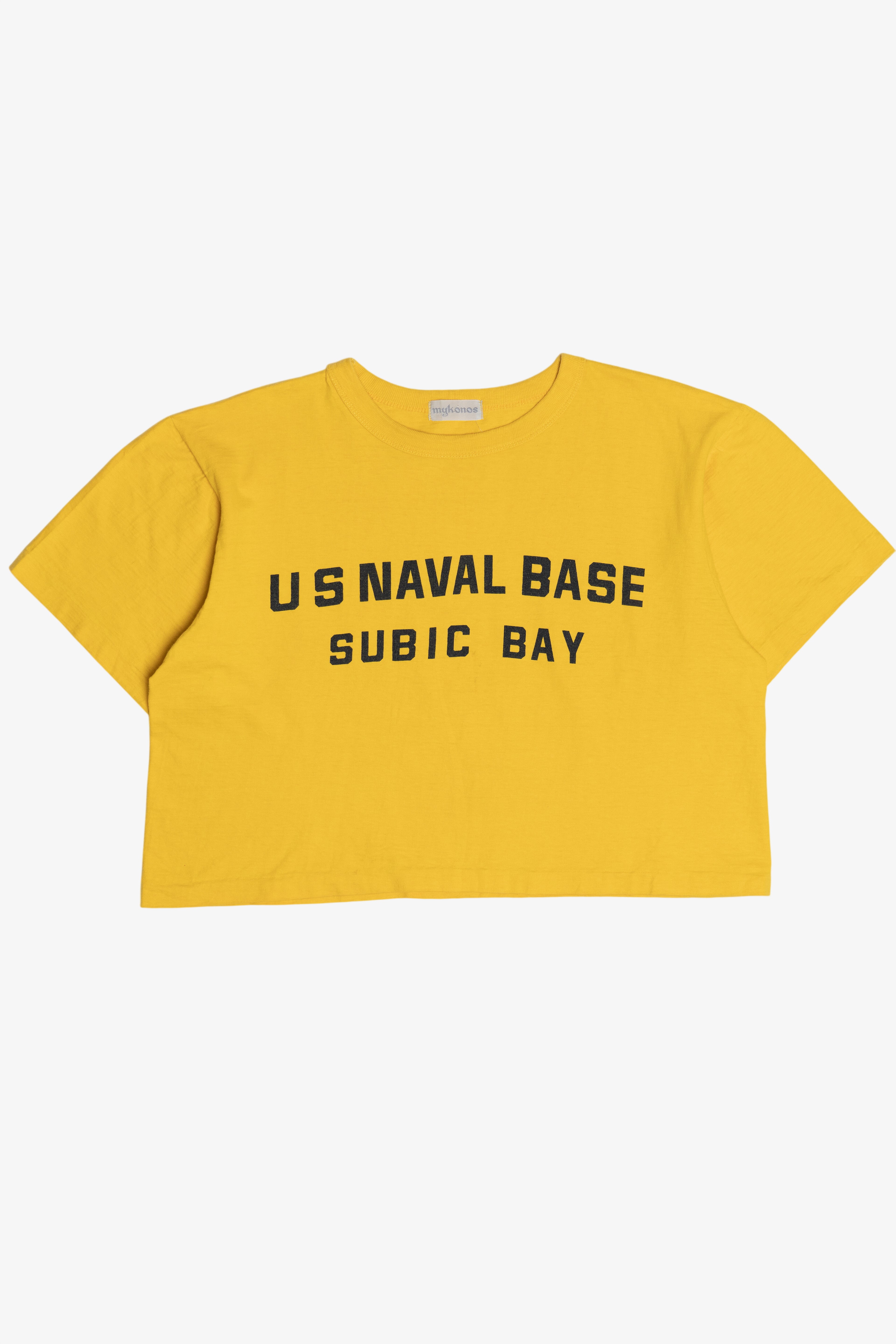 Vintage "US Naval Base Subic Bay" Crop Top T-Shirt (1990s)