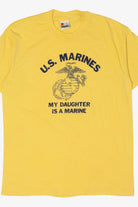 Vintage Yellow U.S Marines "My Daughter Is A Marine" Single Stitch T-Shirt (1980s)