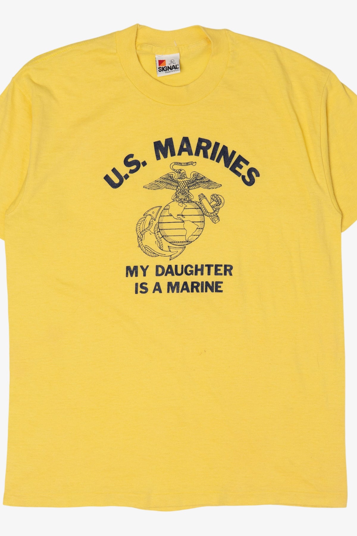 Vintage Yellow U.S Marines "My Daughter Is A Marine" Single Stitch T-Shirt (1980s)
