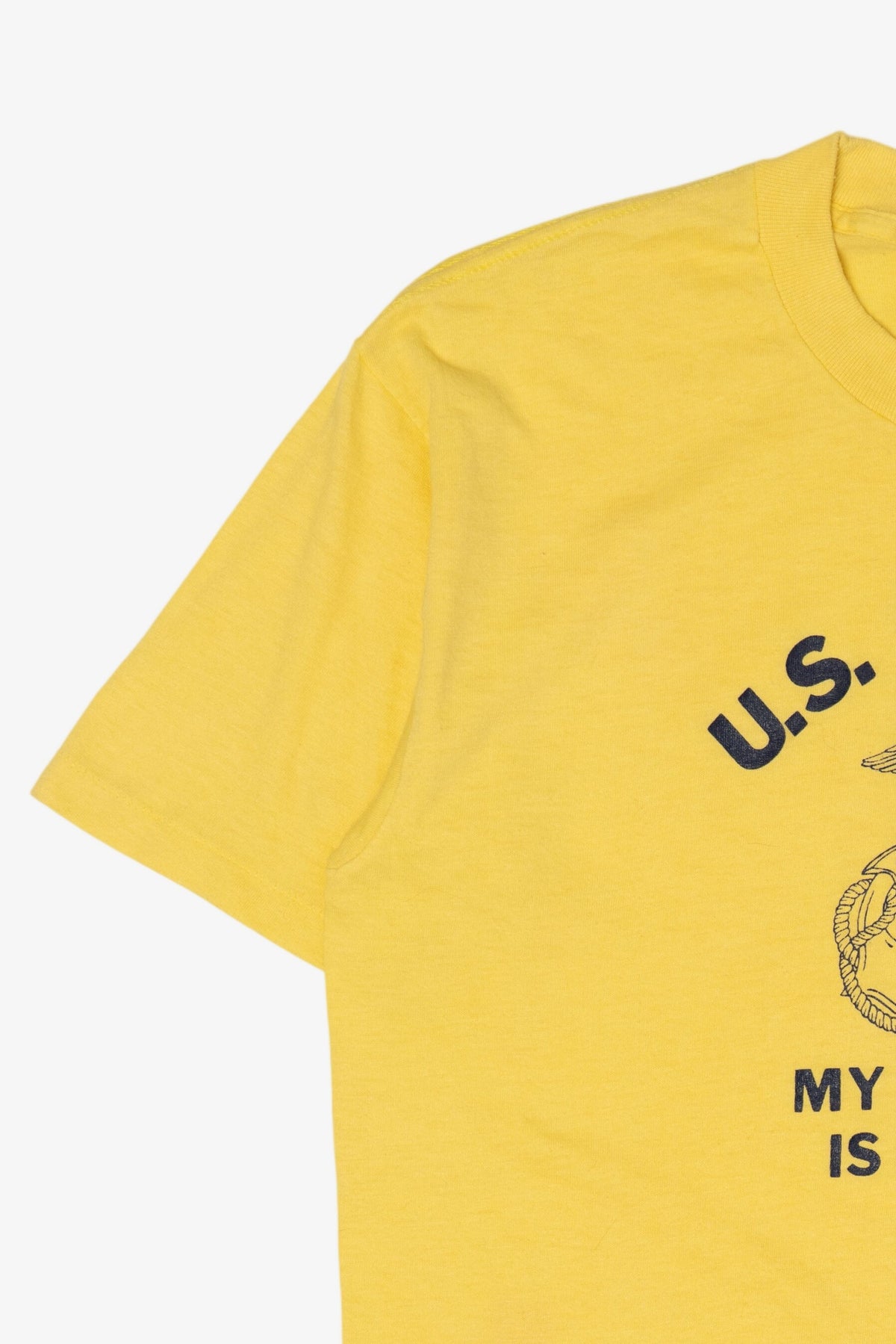 Vintage Yellow U.S Marines "My Daughter Is A Marine" Single Stitch T-Shirt (1980s)