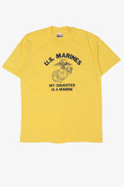 Vintage Yellow U.S Marines "My Daughter Is A Marine" Single Stitch T-Shirt (1980s)