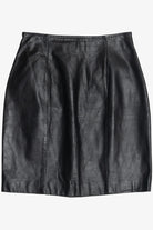 Vintage Genuine Leather Byrnes & Baker High Waisted Mini Skirt (1990s)