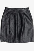 Vintage Genuine Leather Byrnes & Baker High Waisted Mini Skirt (1990s)