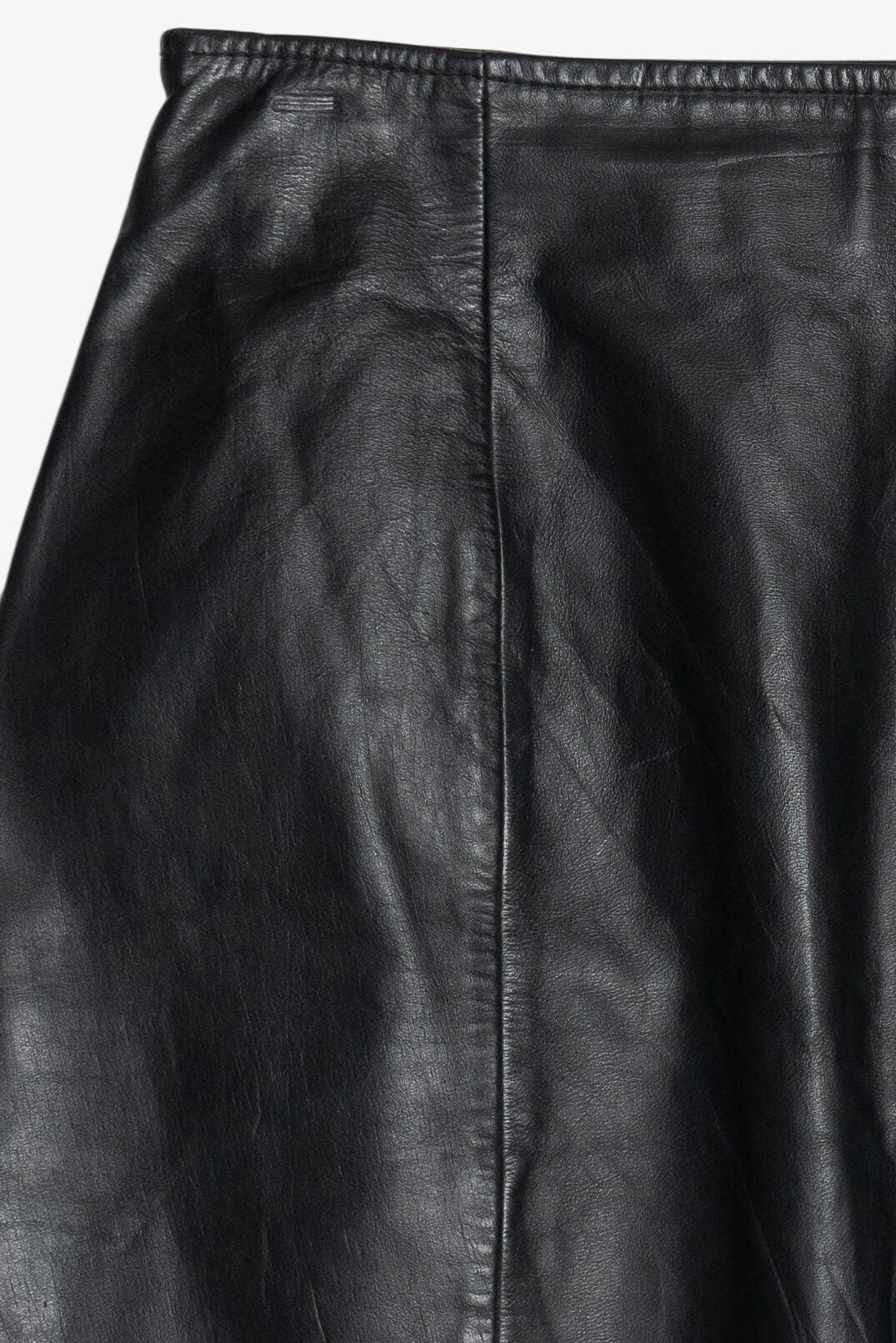 Vintage Genuine Leather Byrnes & Baker High Waisted Mini Skirt (1990s)