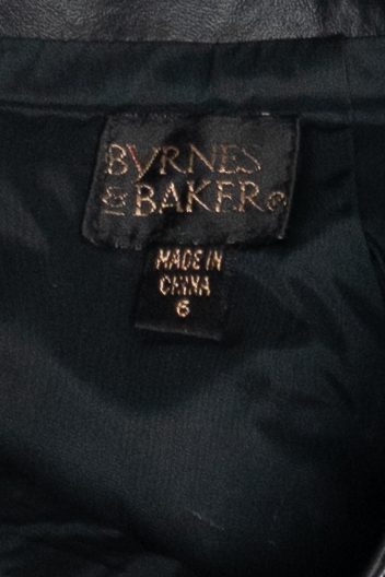 Vintage Genuine Leather Byrnes & Baker High Waisted Mini Skirt (1990s)