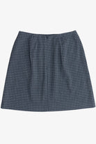 Navy Blue Talbots Double Pocket Plaid Mini Skirt (1990s)