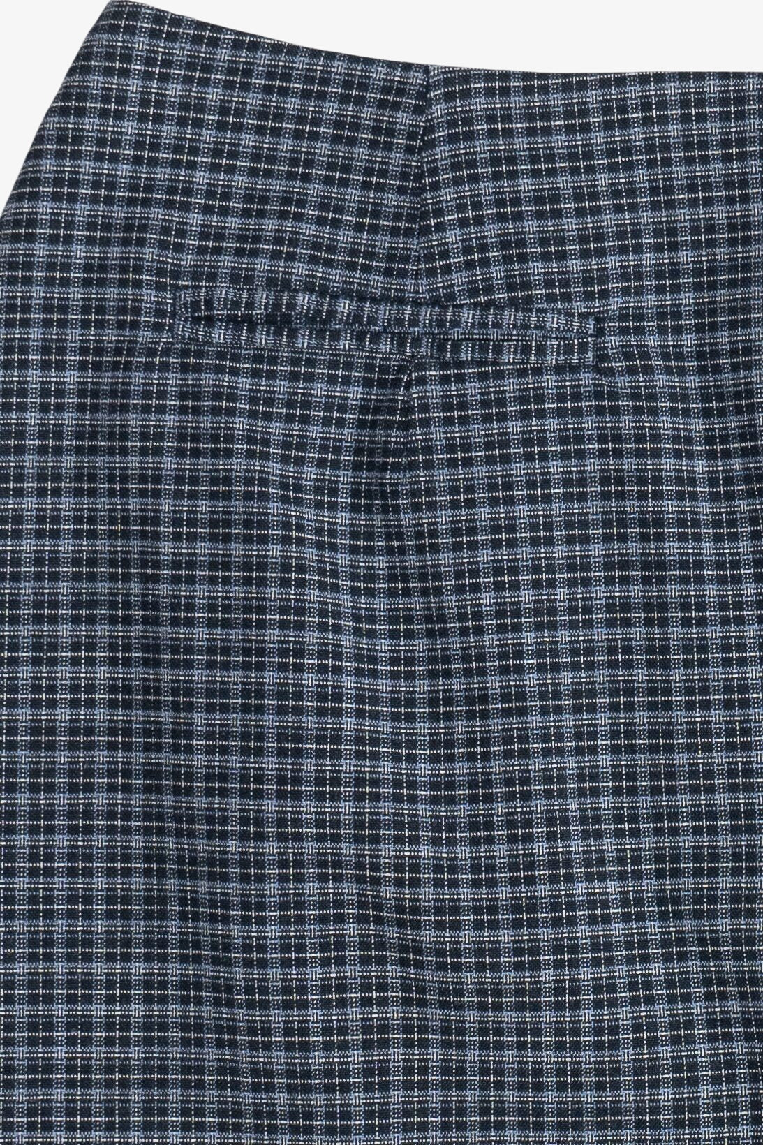 Navy Blue Talbots Double Pocket Plaid Mini Skirt (1990s)