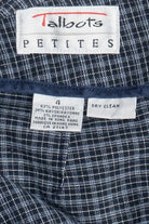 Navy Blue Talbots Double Pocket Plaid Mini Skirt (1990s)