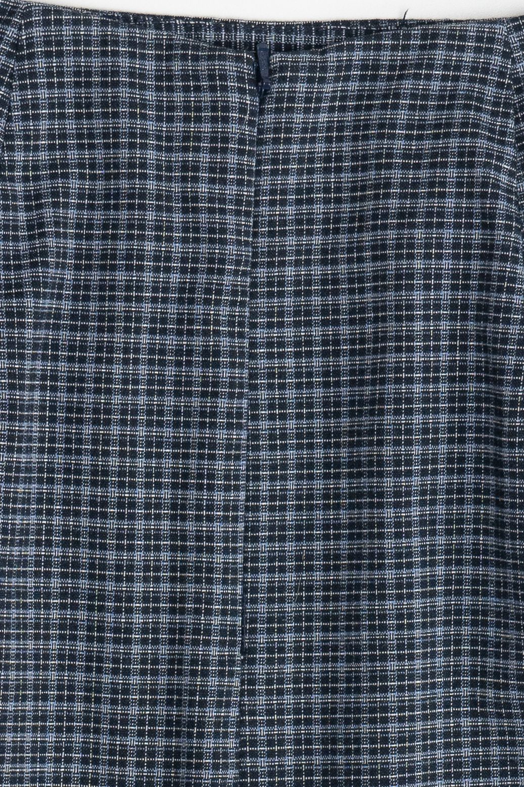 Navy Blue Talbots Double Pocket Plaid Mini Skirt (1990s)
