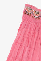 Vintage Pink Angie Tiered Embroidered Skirt (2000s)