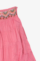 Vintage Pink Angie Tiered Embroidered Skirt (2000s)