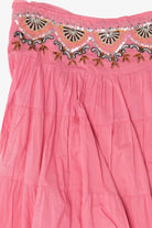 Vintage Pink Angie Tiered Embroidered Skirt (2000s)