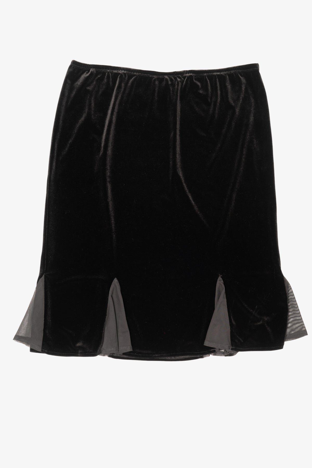 Vintage Black Velvet J.R. Nites Mini Skirt (1990s)