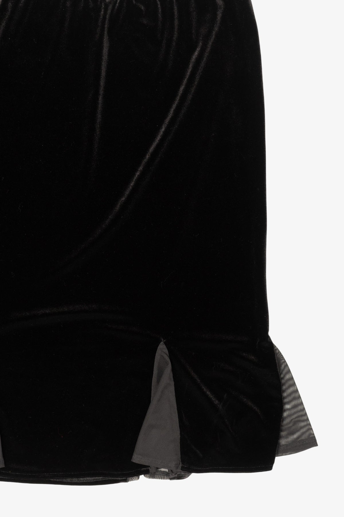 Vintage Black Velvet J.R. Nites Mini Skirt (1990s)