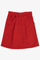 Vintage Cherry Red High Waisted Denim Mini Skirt (1980s)