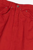 Vintage Cherry Red High Waisted Denim Mini Skirt (1980s)