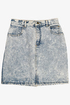 Vintage Acid Wash Denim High Waisted Mini Skirt (1980s)
