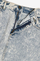 Vintage Acid Wash Denim High Waisted Mini Skirt (1980s)