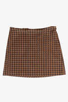 Brown Houndstooth Stretch Mini Skirt (2020s)