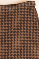 Brown Houndstooth Stretch Mini Skirt (2020s)