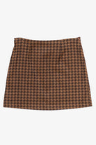 Brown Houndstooth Stretch Mini Skirt (2020s)