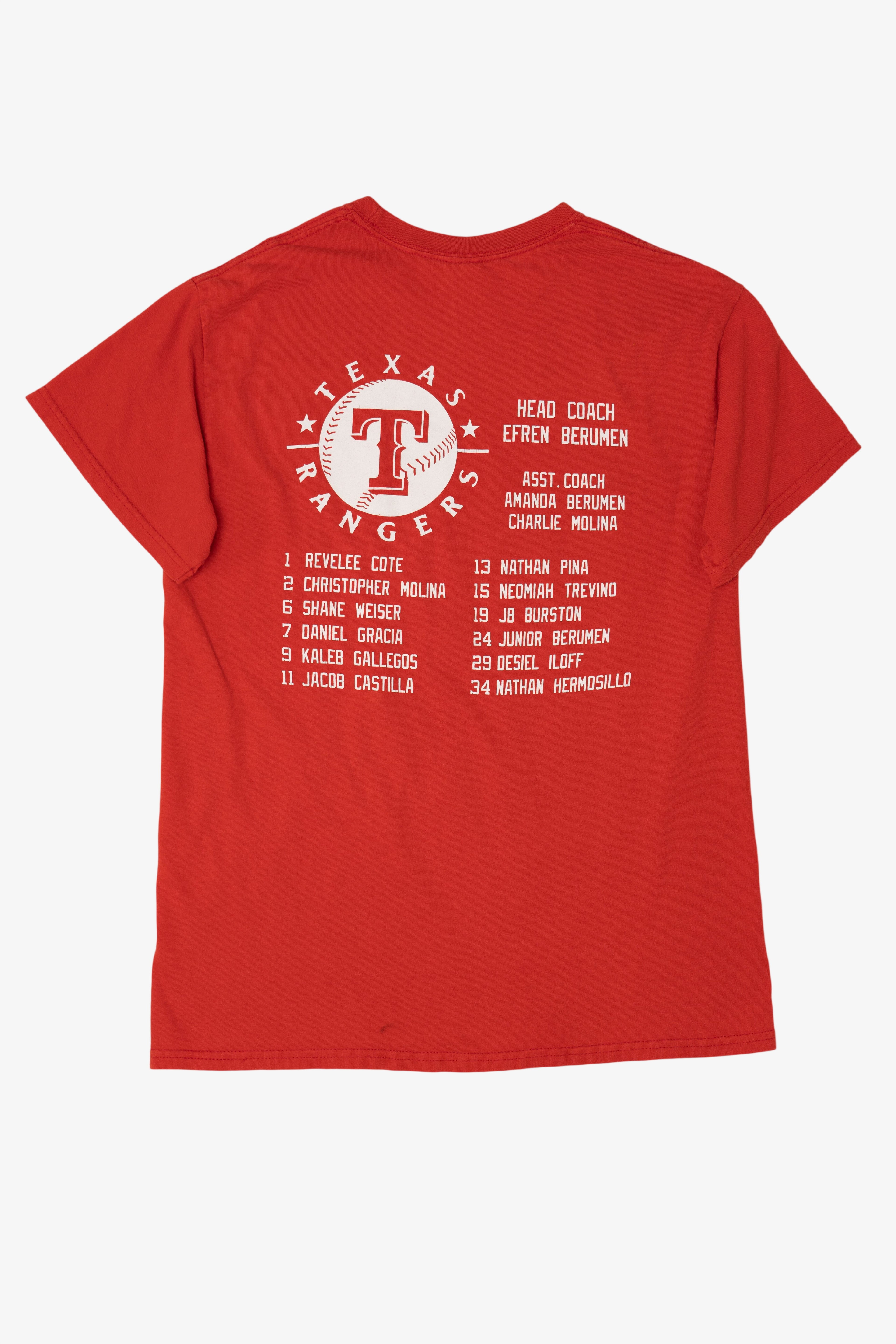 Red Texas Rangers Baseball T-Shirt (2010s)