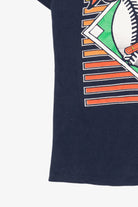 Vintage Navy Blue Atlanta Braves MLB Single Stitch T-Shirt (1990s)