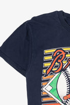 Vintage Navy Blue Atlanta Braves MLB Single Stitch T-Shirt (1990s)