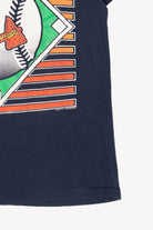 Vintage Navy Blue Atlanta Braves MLB Single Stitch T-Shirt (1990s)