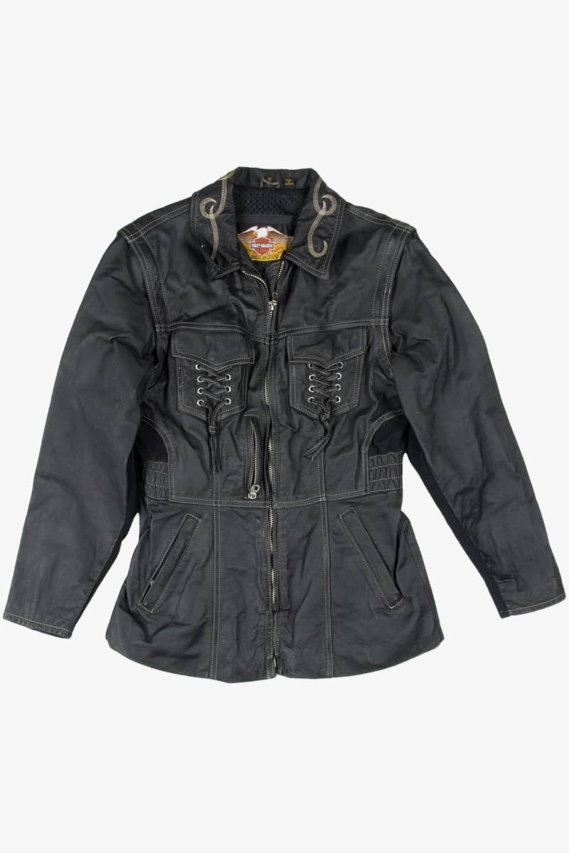 Cinched Waist Harley Davidson Motorcycle Jacket 265