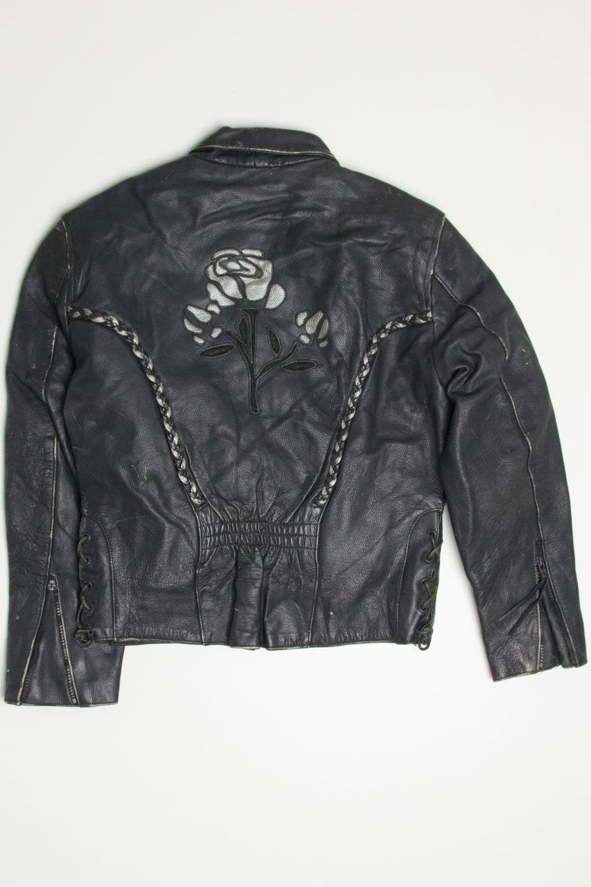 Women's Silver Rose Motorcycle Jacket