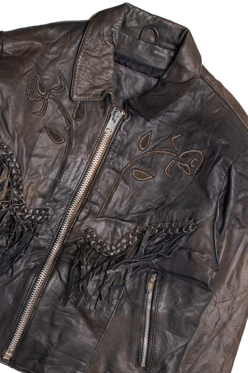Dark Brown Leather Motorcycle Jacket 358