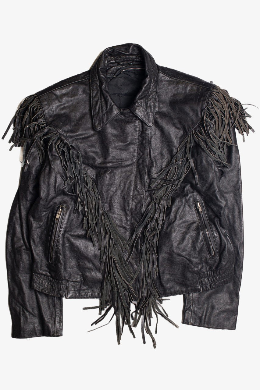 Black Leather Motorcycle Jacket 370