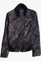 Black Leather Motorcycle Jacket 374