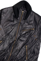 Black Leather Motorcycle Jacket 374