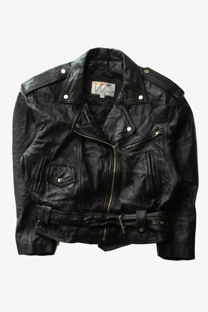 Vintage W Leather Motorcycle Jacket (1990s)