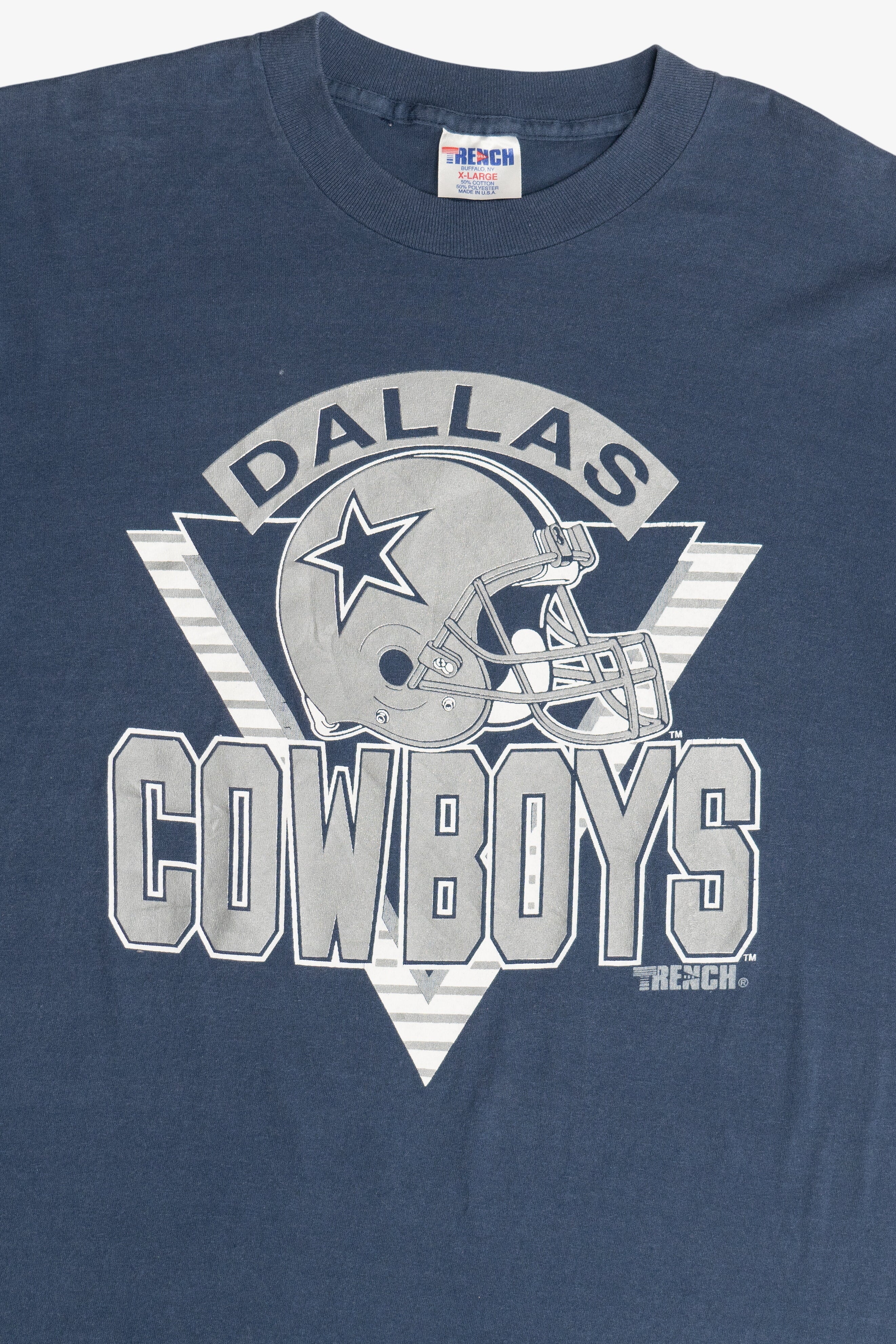 Vintage Dallas Cowboys NFL Football Helmet Graphic T-Shirt (1990s)