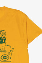 Vintage Yellow Wisconsin Green Bay Packers Peeing On Minnesota Vikings Funny T-Shirt (1980s)
