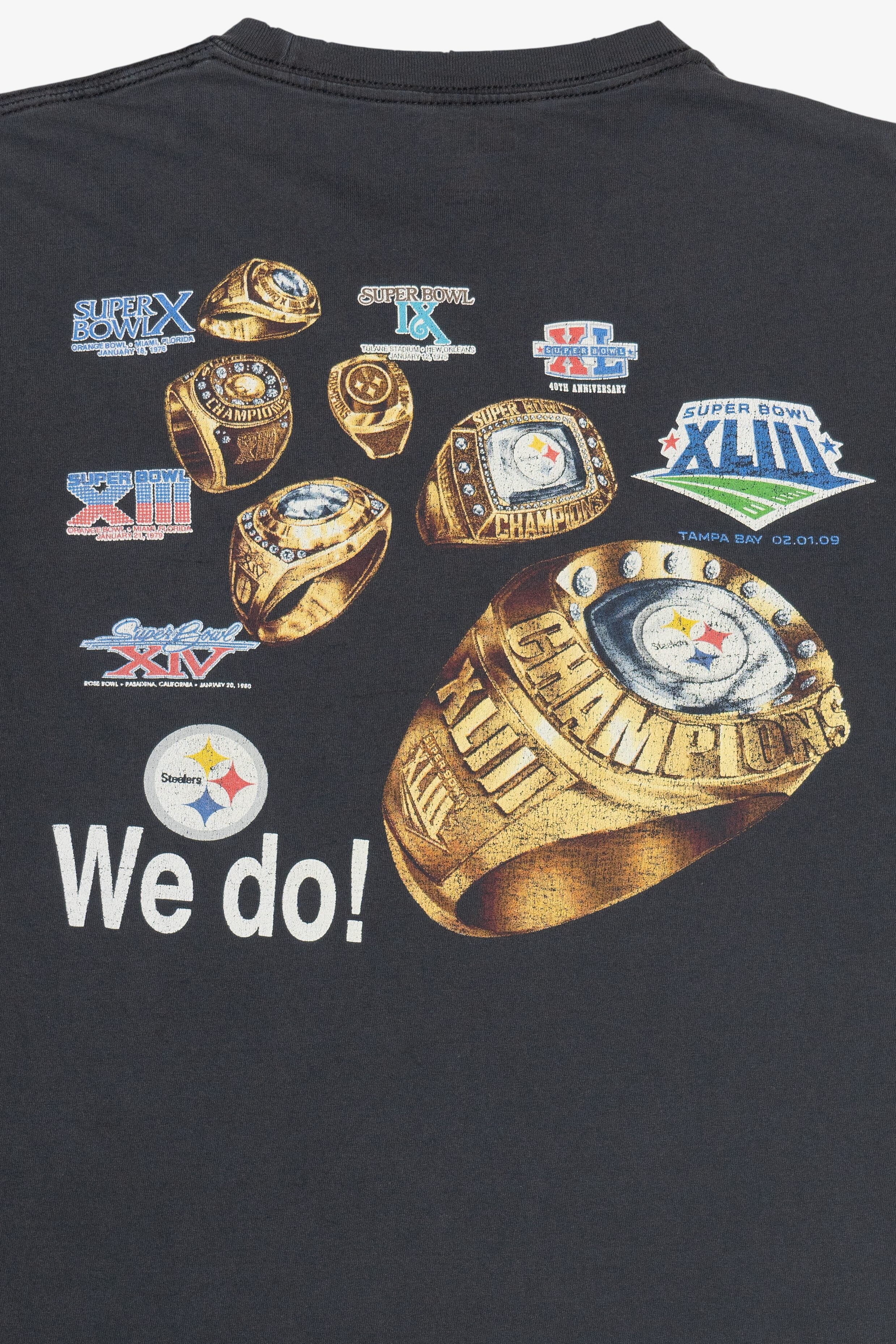"Got Rings? We Do!" Pittsburgh Steelers Super Bowl Champion Rings NFL T-Shirt (2000s)